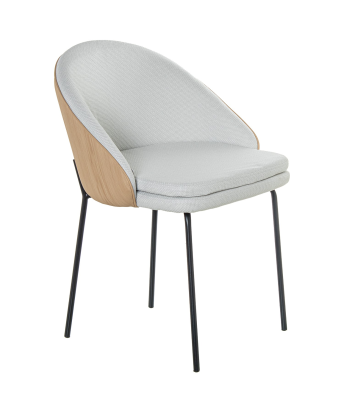 Silla Metal Negra Tapizado Beige 56x50x80cm Alt.asiento:49cm