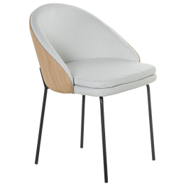 Silla Metal Negra Tapizado Beige 56x50x80cm Alt.asiento:49cm