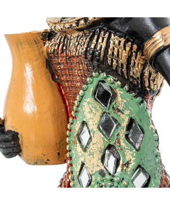 Figura Resina Africana 9x8x36cm