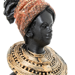 Figura Resina Africana 9x8x36cm