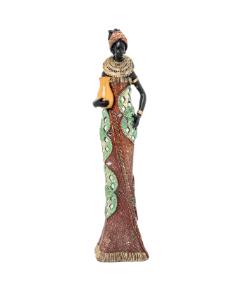 Figura Resina Africana 9x8x36cm