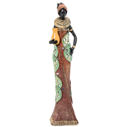Figura Resina Africana 9x8x36cm