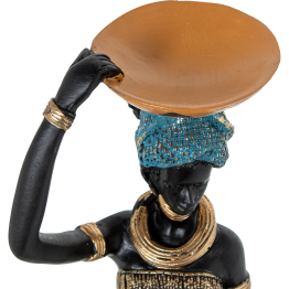 Figura Resina Africana 12x11x54cm