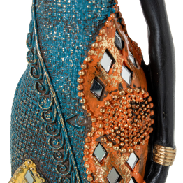 Figura Resina Africana 12x11x54cm