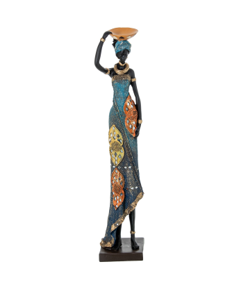 Figura Resina Africana 12x11x54cm