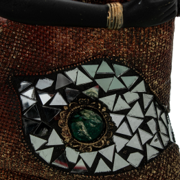 Figura Resina Africana Sentada 18x10x26cm