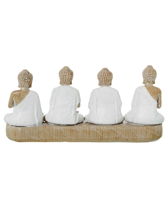 Figura Resina Budas C/palmatorias 22x8x11cm