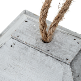 Set 2 Faroles Madera Blanca 20x16x36+14x10x23cm