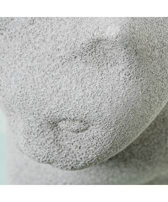 Figura Gato 30cm Cerámica Gris Arena 26x10x30cm