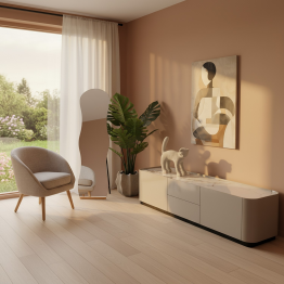 Figura Gato 30cm Cerámica Gris Arena 26x10x30cm