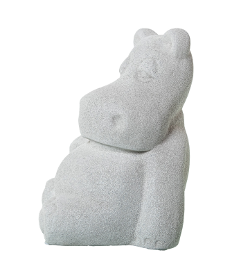 Figura Hipopótamo Cerámica Gris Arena 17x16x23cm