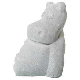 Figura Hipopótamo Cerámica Gris Arena 17x16x23cm