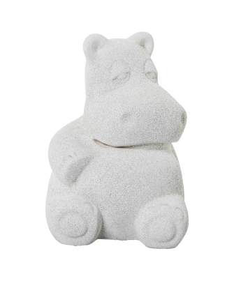 Figura Hipopótamo Cerámica Gris Arena 17x16x23cm