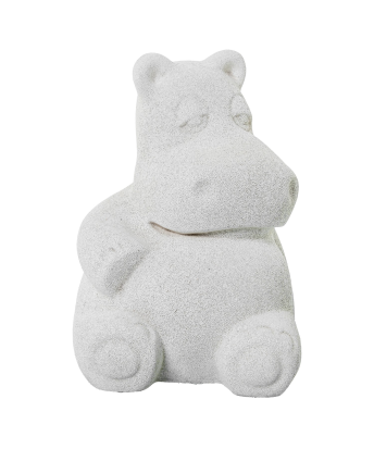 Figura Hipopótamo Cerámica Gris Arena 17x16x23cm