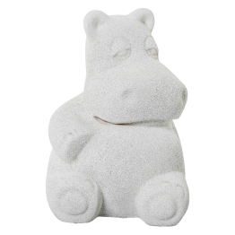 Figura Hipopótamo Cerámica Gris Arena 17x16x23cm