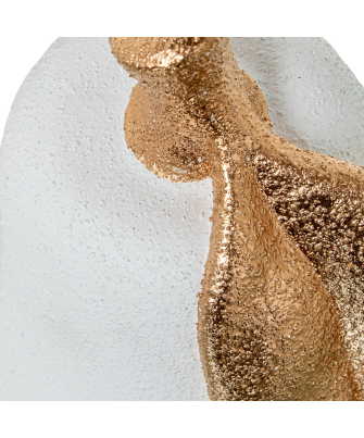 Figura Pera Cerámica 30cm Blanco Arena/oro Ø20x30cm