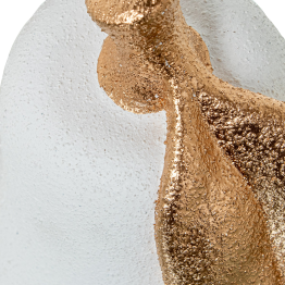 Figura Pera Cerámica 30cm Blanco Arena/oro Ø20x30cm