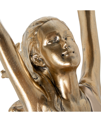 Figura Resina Bailarina Dorada 19x9x45cm