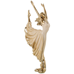 Figura Resina Bailarina Dorada 19x9x45cm