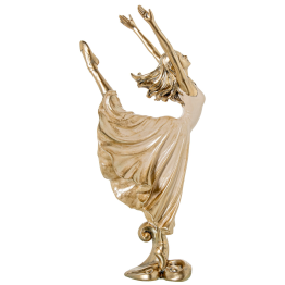 Figura Resina Bailarina Dorada 19x9x45cm