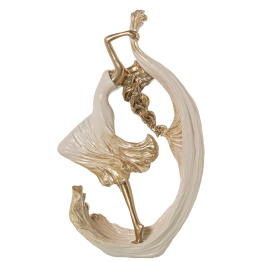 Figura Resina Bailarina Dorada 23x8x38cm