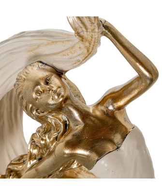 Figura Resina Bailarina Dorada 23x8x38cm