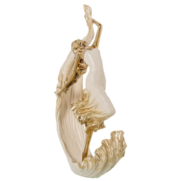 Figura Resina Bailarina Dorada 23x8x38cm