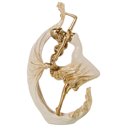 Figura Resina Bailarina Dorada 23x8x38cm