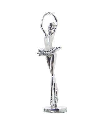 Figura Resina Bailarina Plateada 8x7.5x30cm