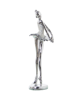 Figura Resina Bailarina Plateada 8x7x26cm