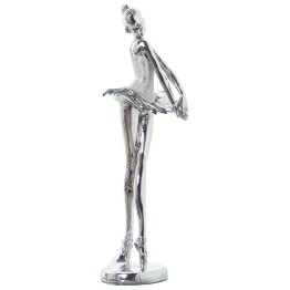 Figura Resina Bailarina Plateada 8x7x26cm