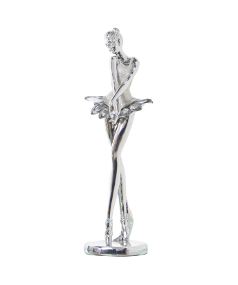Figura Resina Bailarina Plateada 8x7x26cm