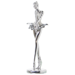 Figura Resina Bailarina Plateada 8x7x26cm