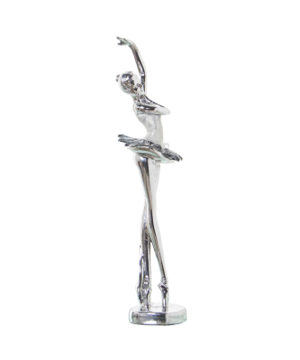 Figura Resina Bailarina Plateada 8x7x30cm