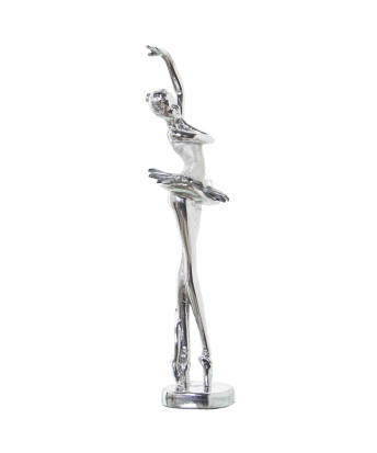 Figura Resina Bailarina Plateada 8x7x30cm