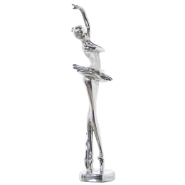 Figura Resina Bailarina Plateada 8x7x30cm
