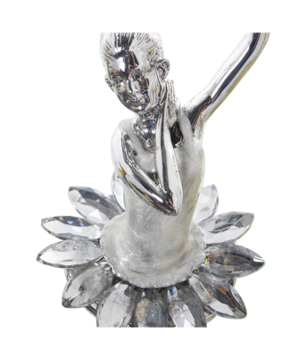 Figura Resina Bailarina Plateada 8x7x30cm