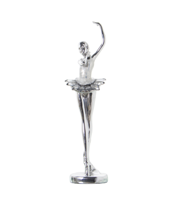 Figura Resina Bailarina Plateada 8x7x30cm
