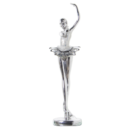 Figura Resina Bailarina Plateada 8x7x30cm