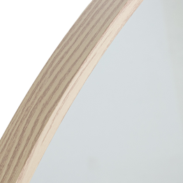 Espejo Pared Redondo Metal Borde Color Madera Ø80x2,5cm