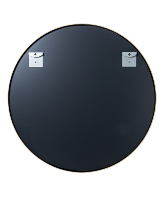 Espejo Pared Redondo Metal Borde Color Madera Ø80x2,5cm