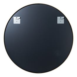 Espejo Pared Redondo Metal Borde Color Madera Ø80x2,5cm