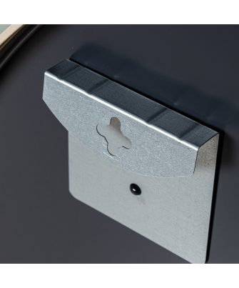 Espejo Pared Redondo Metal Borde Color Madera Ø80x2,5cm