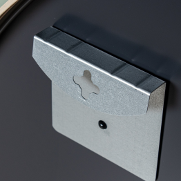 Espejo Pared Redondo Metal Borde Color Madera Ø80x2,5cm