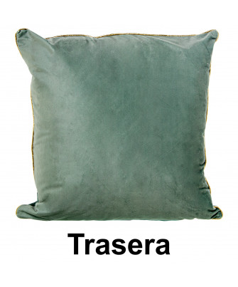 Cojín Lena Terciopelo Verde/Oro