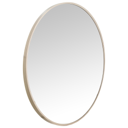 Espejo Pared Redondo Metal Borde Color Madera Ø80x2,5cm