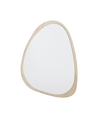 Espejo Pared Madera Natural, Colgado Vertical Y Horizontal 48,5x1,2x68,5cm