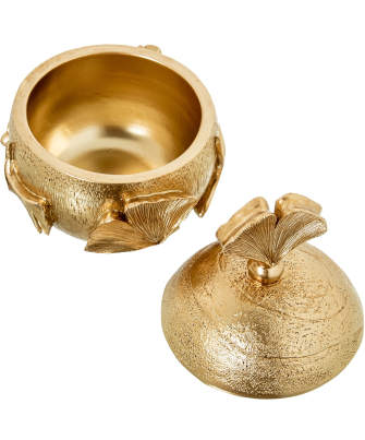 Joyero Resina Dorada Ø10,5x13cm