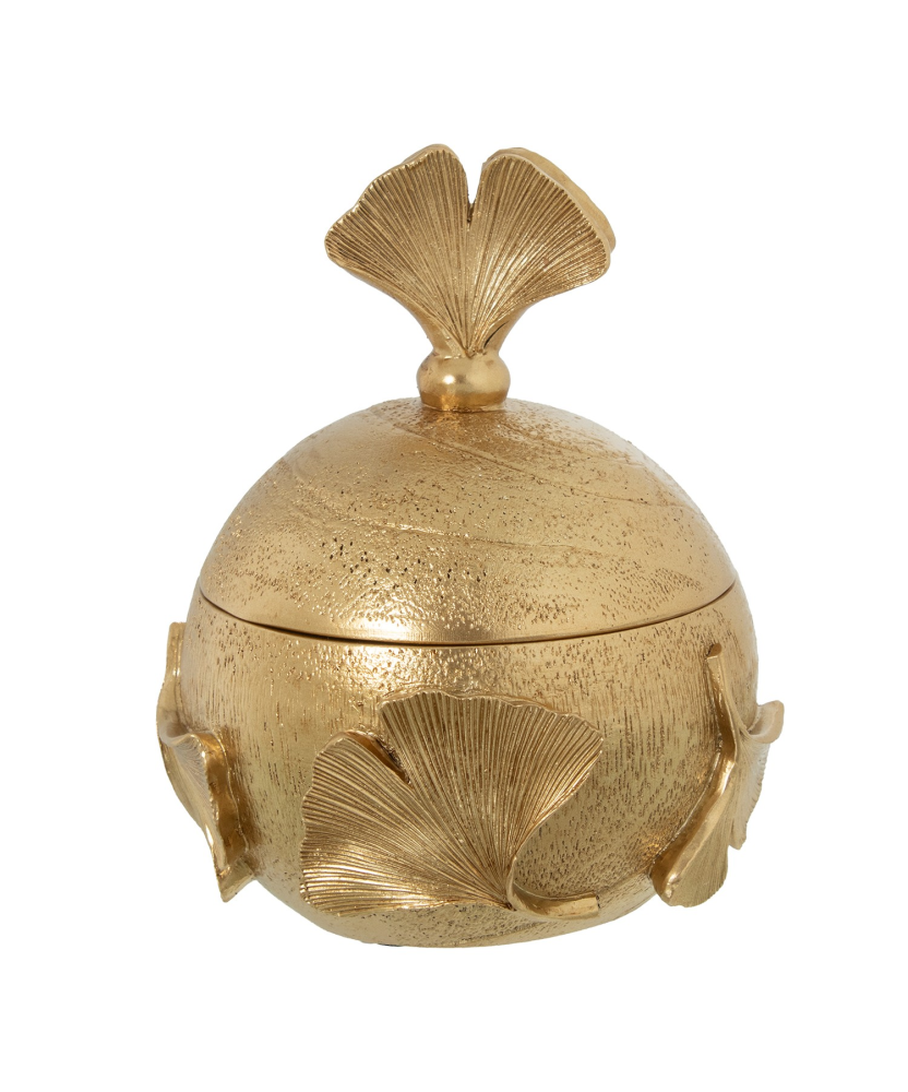 Joyero Resina Dorada Ø10,5x13cm