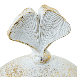 Joyero Resina Blanca/dorada Ø10,5x13cm